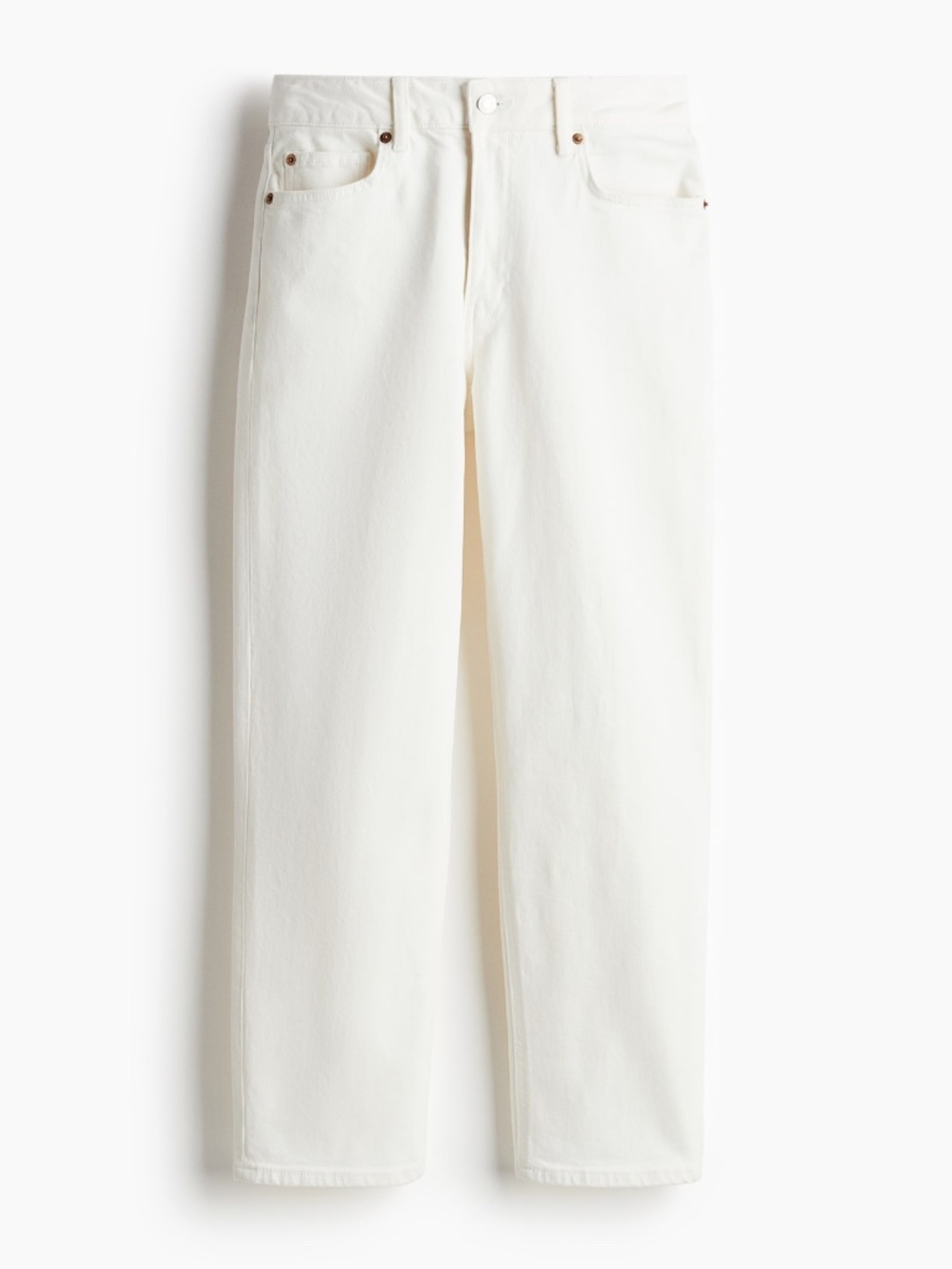 H&M White High Rise Slim Straight Jeans Size 6